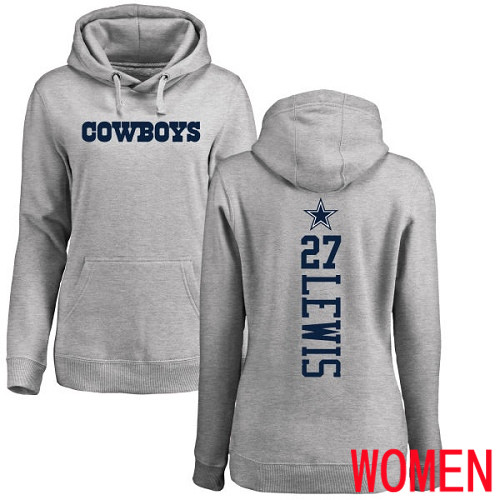 Women Dallas Cowboys Ash Jourdan Lewis Backer 27 Pullover NFL Hoodie Sweatshirts